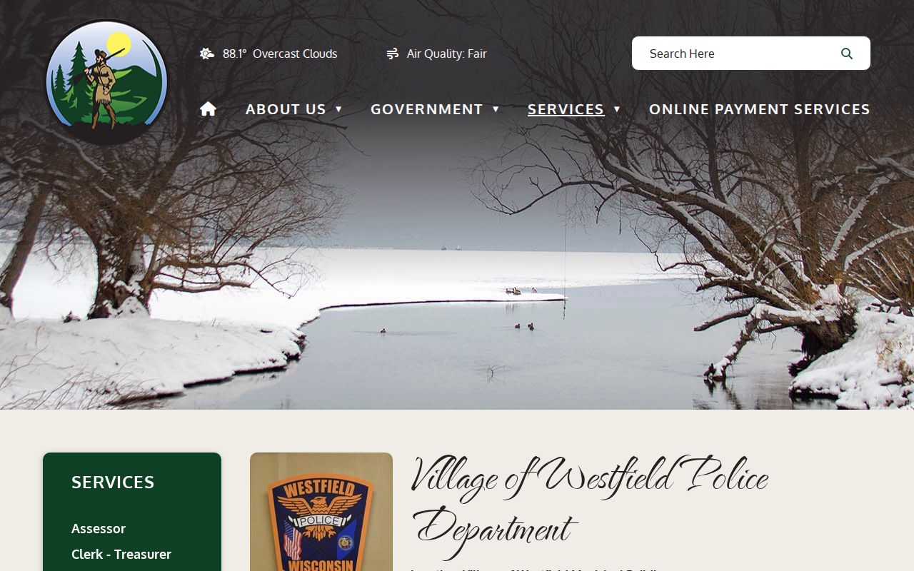 Westfield Village Police Marquette County booking record access interface